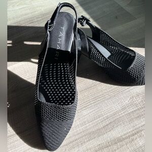TAHARI Black Slingback Pumps